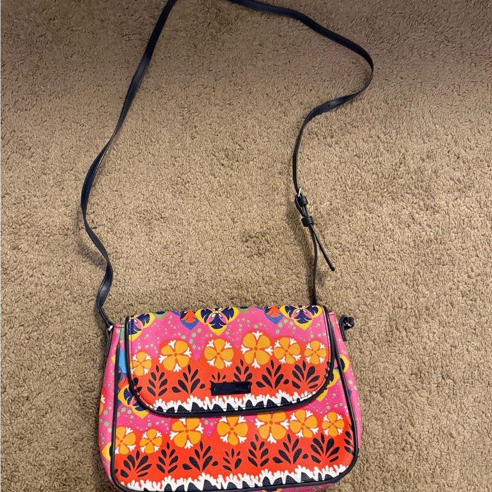 Vera Bradley Floral Crossbody Bag - Pink and Orange